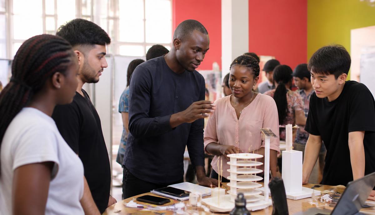 Prospective students presenting a prototype during the five-day challenge